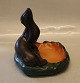 285 XVI Tray with sea lion 18 x 18 cm Axel Sorensen 1929 Ipsen Danish Art 
Pottery