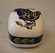 246 Box with lid ca 6 x 6 cm 1737246 Royal Copenhagen Faience Blue Pheasant Chr. 
Joachim Aluminia