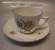 Mimer 102 Cup and saucer 1.25 dl (305) B&G Cream porcelain Edelweiss flower, 
gold rim, form 356
