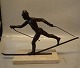 Skier Nordic  25 x 42 cm - bronze on marble base 12.5 x 22.5 cm Signed Kelsey 76