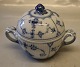 428-1 Sugar bowl with lid  ca 10.5 x 13 cm  Blue Fluted Danish Porcelain
