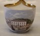 Warehouse seen from the habour in Copenhagen RC Antique Cup 6.3 x 8 cm with high 
handle 8.5 cm  and saucer 14 cm 
 Royal Copenhagen prospectus cup