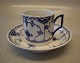 591-1 Chokolate cup 6 x 8.7 cm and saucer 13.5 cm pre 1923 Blue Fluted Danish 
Porcelain half lace