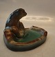 Bornholm Pottery Michael Andersen Sitting polar baer 13 x 18 cm Green & brown 
glaze
