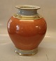212-3342 RC Orange and grey vase with gold 29 x ca 23 x 18 cm Royal Copenhagen 
Craquelé, (Crackelure)