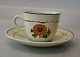 Kaffekop og underkop  13.3 cm Aluminia Spise- og kaffestel Morgenfrue på fletværk Kaffekopper