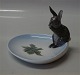 Royal Copenhagen figurine 0878 RC  Rabbit on Ashtray Chr. Thomsen pre-1910 10 x 
14 cm
