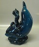 21799 RC Mermaid girl and whale 26 x 16 cm, Knud Kyhn, November 1960 Turquoise 
Royal Copenhagen Art Pottery